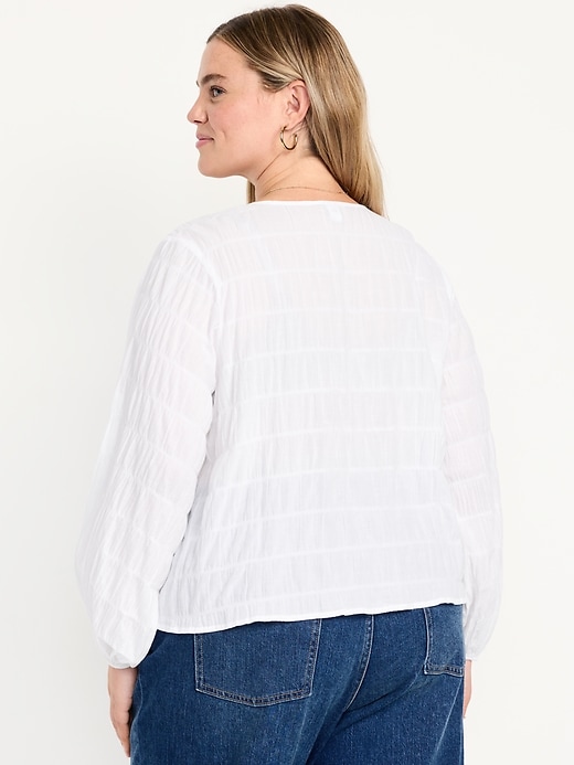 Image number 8 showing, Button-Down Smocked Top