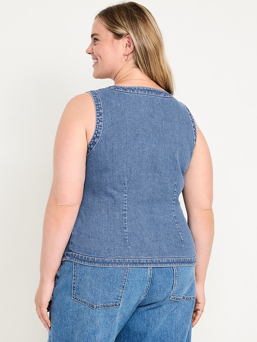 Image number 8 showing, Sleeveless Longline Denim Vest
