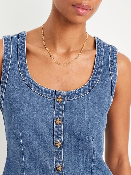 Image number 4 showing, Sleeveless Longline Denim Vest