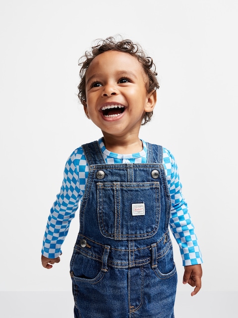 Unisex Workwear Jean Overalls for Baby - Dark Wash