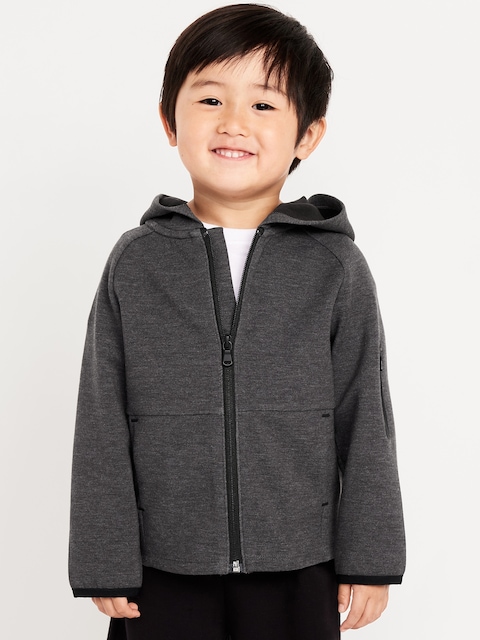 Oversized Dynamic Fleece Zip-Front Hoodie for Toddler Boys