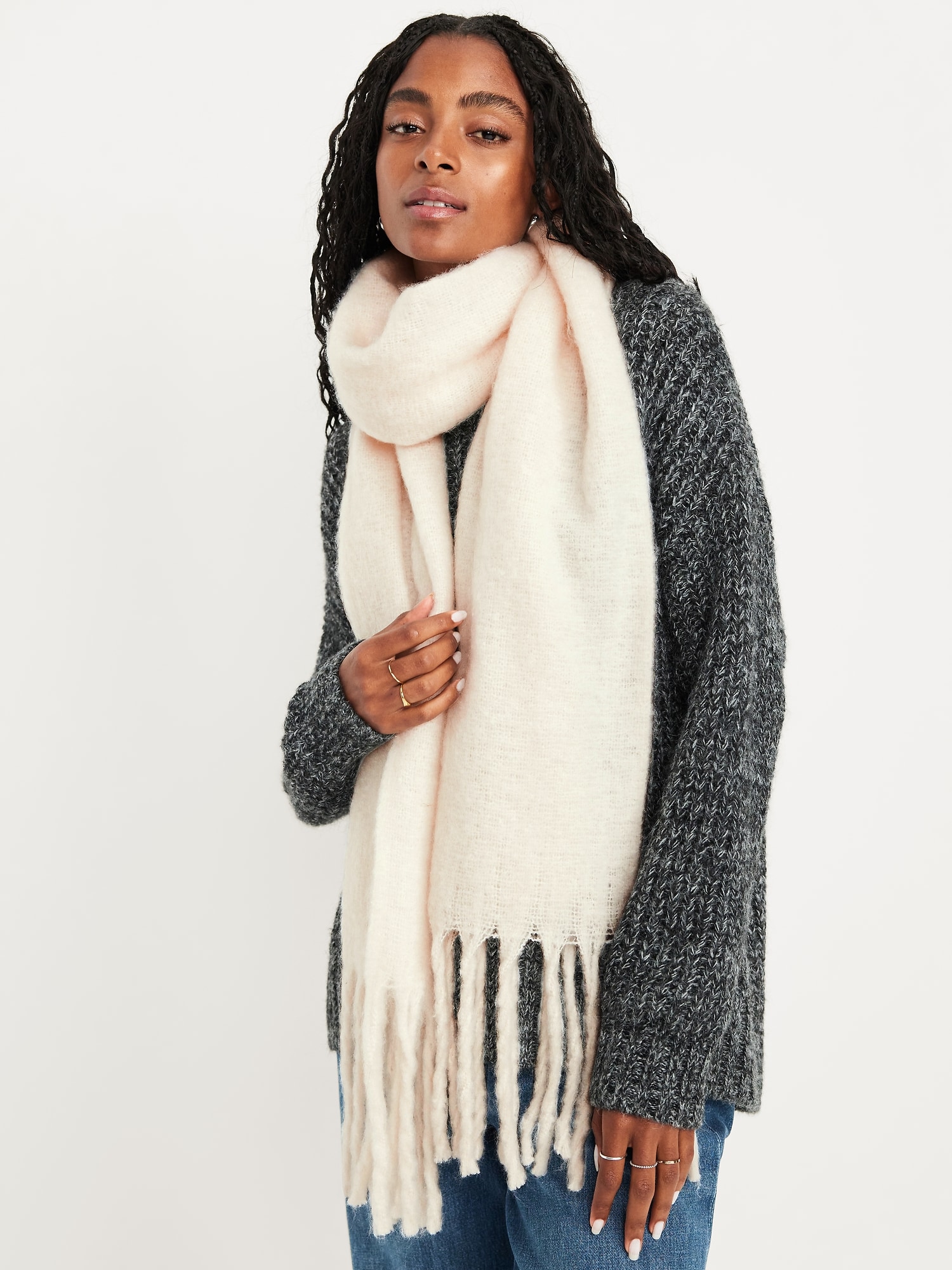 Brushed Fringed Scarf