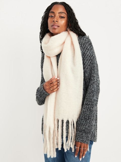Brushed Fringed Scarf - Creme De La Creme