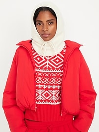 L'image numéro 1 présente Passe-montagne en tricot côtelé