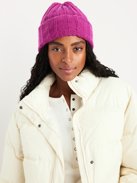 Bonnet en tricot épais pour femme