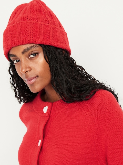Bonnet en tricot épais pour femme