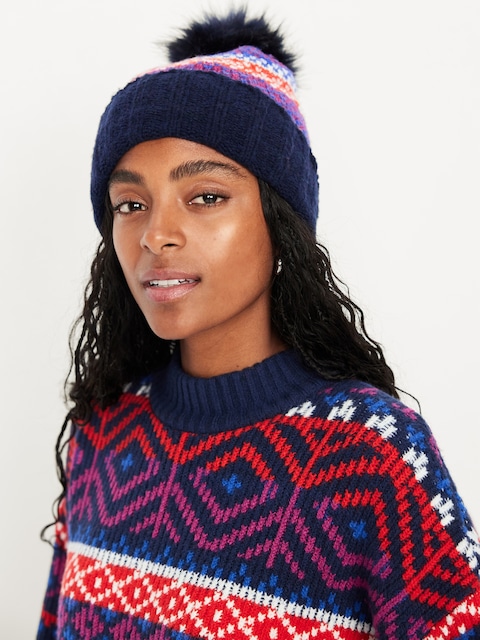 Bonnet en tricot épais pour femme - Profondeur Arctique
