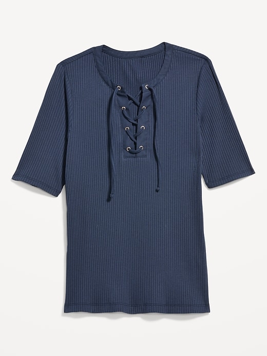 L'image numéro 3 présente Haut lacé à manches courtes