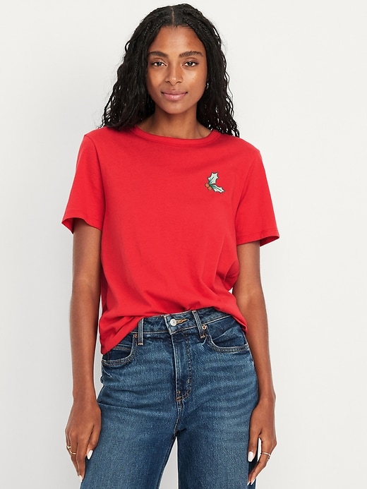 L'image numéro 1 présente T-shirt passe-partout ras du cou à imprimé