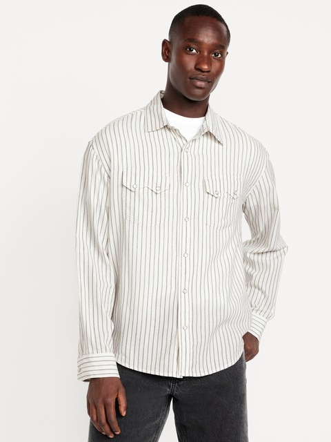 Chemise western texturée à rayures avec poches - Sel De Mer