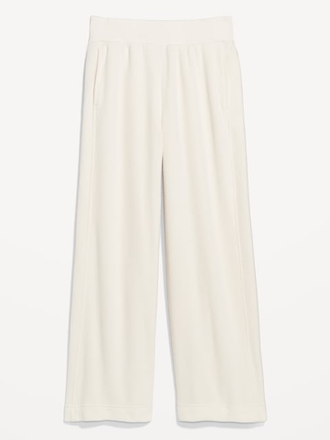 Extra High-Waisted Microfleece Wide-Leg Pants - Howlite