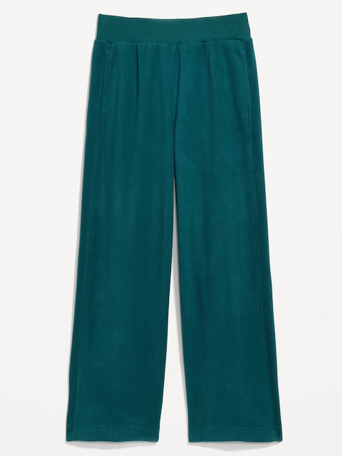 Extra High-Waisted Microfleece Wide-Leg Pants