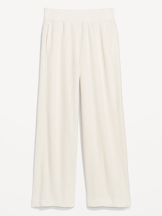 Image number 2 showing, Extra High-Waisted Microfleece Wide-Leg Pants