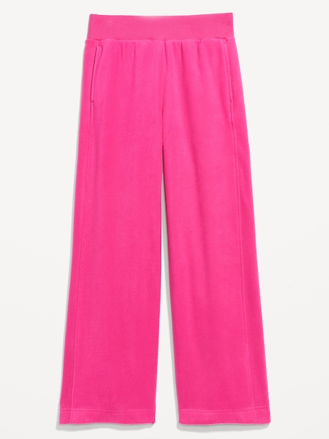 Extra High-Waisted Microfleece Wide-Leg Pants - Flamingo A Go-Go