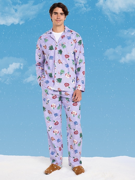 L'image numéro 3 présente Pyjama en flanelle à motif pour homme