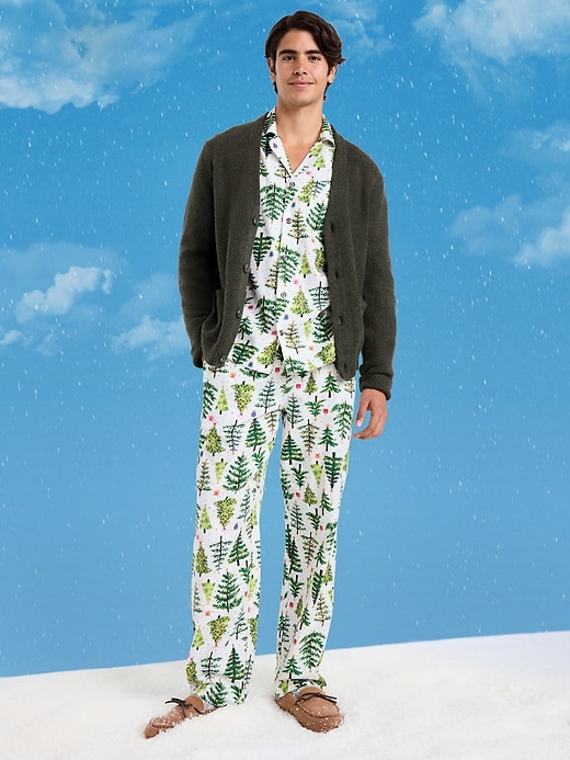 Image number 3 showing, Printed Flannel Pajama Set for Men