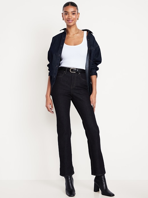 Image number 1 showing, Extra High-Waisted Baby Boot-Cut Jeans