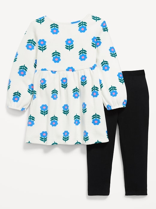 Image number 2 showing, Long-Sleeve Waffle-Knit Dress and Leggings Set for Toddler Girls