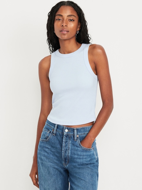 Snug Crop Tank Top - Contrail