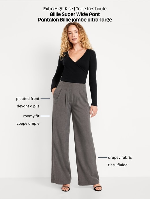 Image number 6 showing, Extra High-Waisted Super Wide-Leg Pants