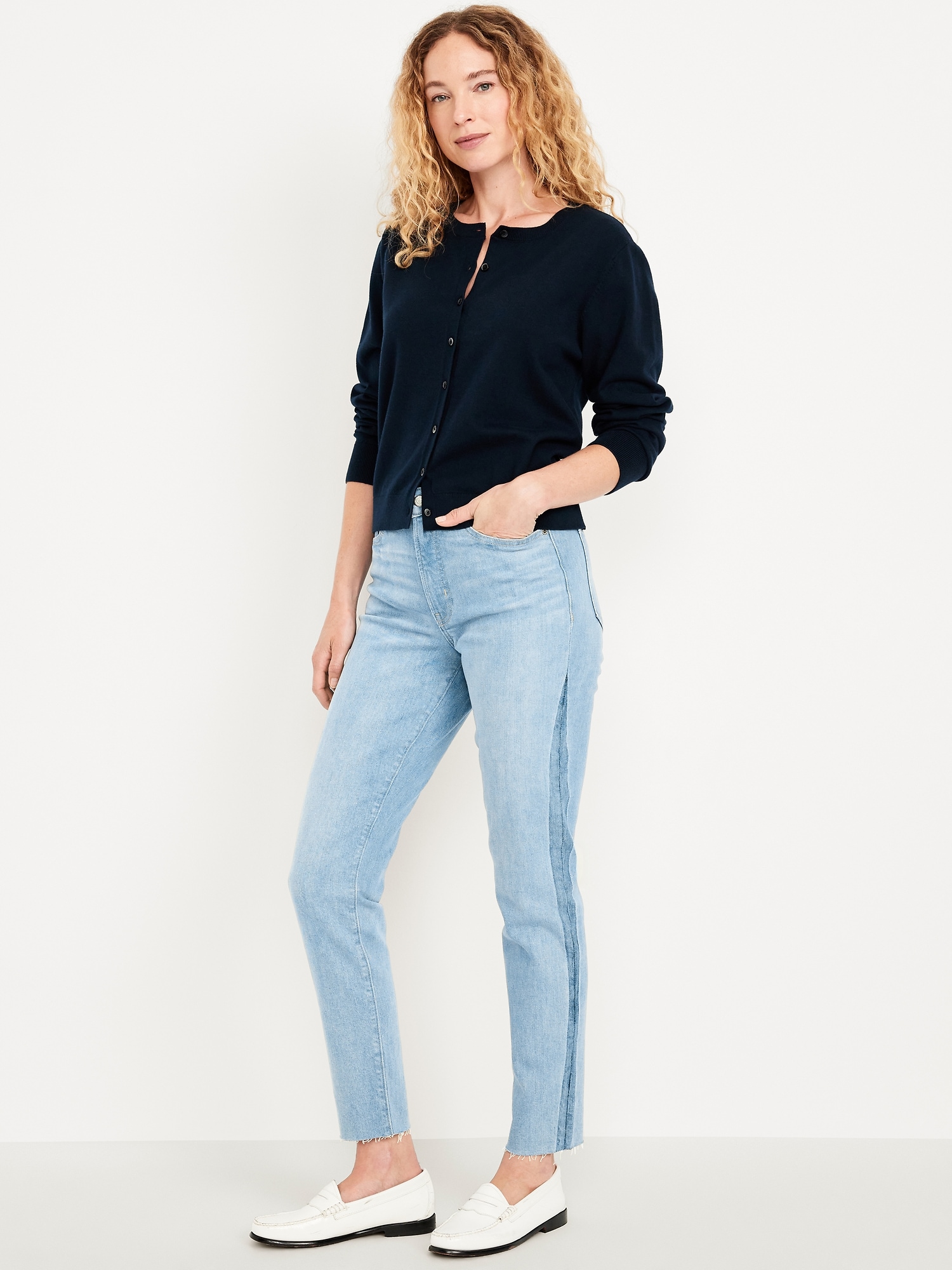 High-Waisted OG Straight Cut-Off Ankle Jeans