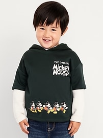 Image number 1 showing, Disney© Mickey Mouse Oversized Unisex Graphic Hoodie for Toddler