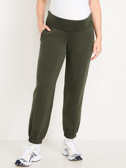Maternity Dynamic Fleece Rollover Waist Joggers - Ancient Forest