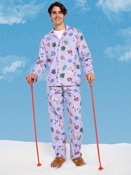 L'image numéro 1 présente Pyjama en flanelle à motif pour homme