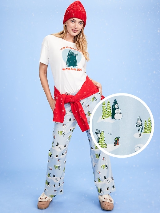 Image number 1 showing, Old Navy x Star Wars Mid-Rise Printed Flannel Pajama Pants for Women
