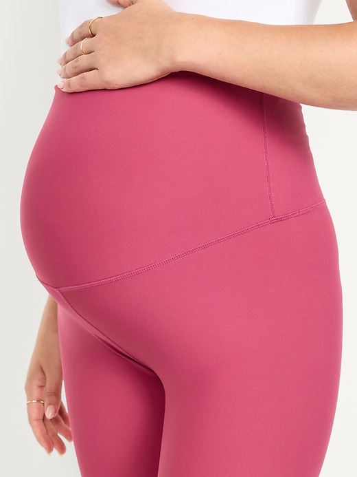 Image number 5 showing, Maternity Full Panel PowerSoft Biker Shorts -- 8-inch inseam