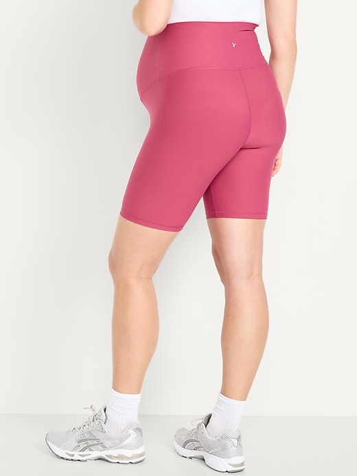 Image number 2 showing, Maternity Full Panel PowerSoft Biker Shorts -- 8-inch inseam