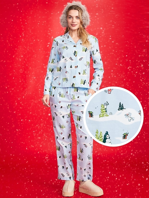 Image number 1 showing, Old Navy x Star Wars Printed Flannel Pajama Set for Women
