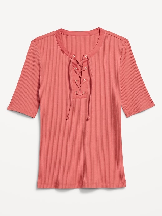 L'image numéro 4 présente Haut lacé à manches courtes