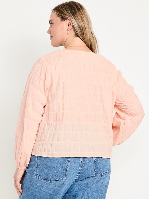 Image number 8 showing, Button-Down Smocked Top