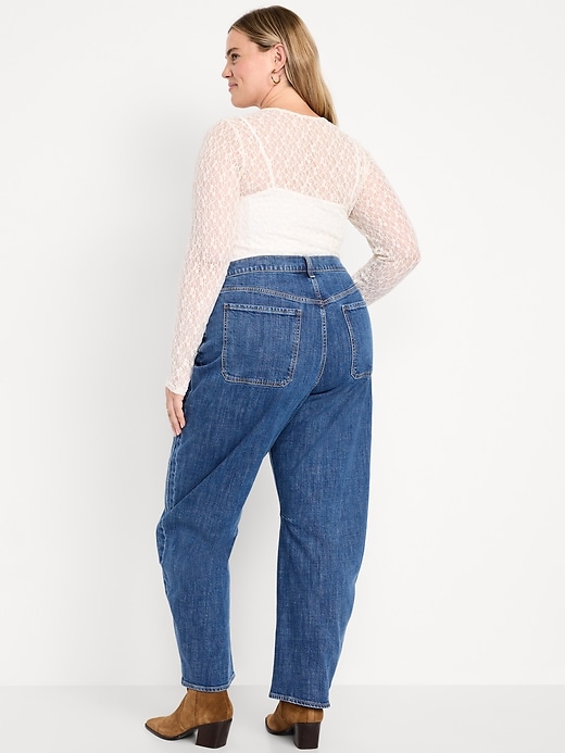 Image number 7 showing, High-Waisted Baggy Barrel Utility Jeans