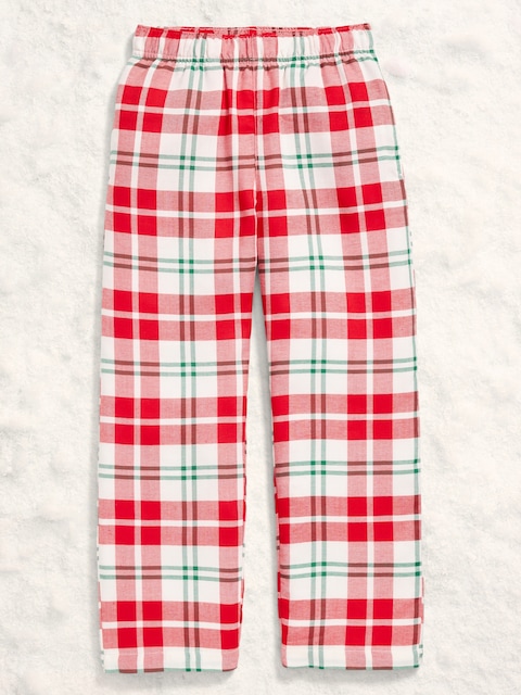 Gender-Neutral Plaid Flannel Pajama Pants for Kids - Red Plaid (Match The Fam!)