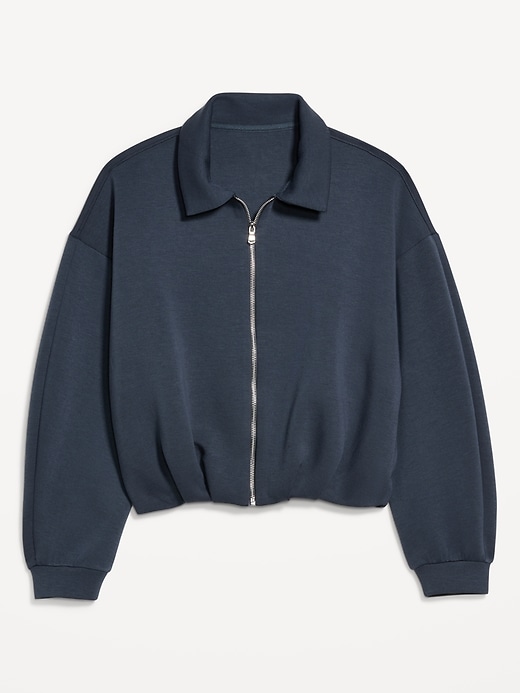 L'image numéro 5 présente Blouson d’aviateur surdimensionné en molleton raffiné
