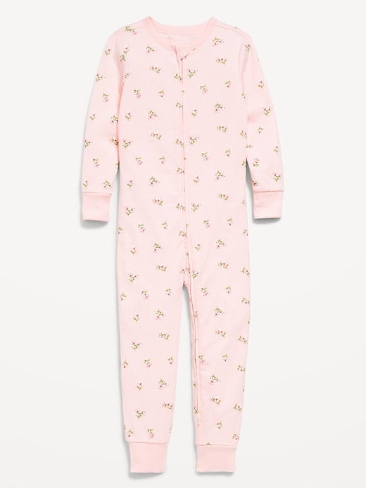 Image number 1 showing, Unisex Snug-Fit 2-Way-Zip Printed Pajama One-Piece for Toddler & Baby