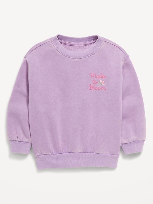 Image number 1 showing, Embroidered Crew-Neck Sweatshirt for Toddler Girls