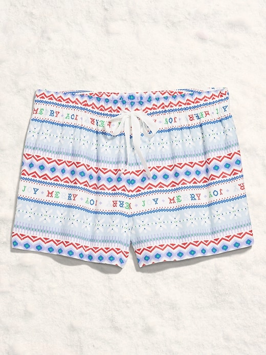 Image number 1 showing, Flannel Boxer Pajama Shorts for Women