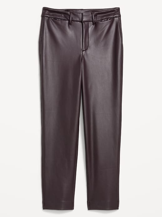Image number 7 showing, High-Waisted Faux-Leather Pixie Straight Pants