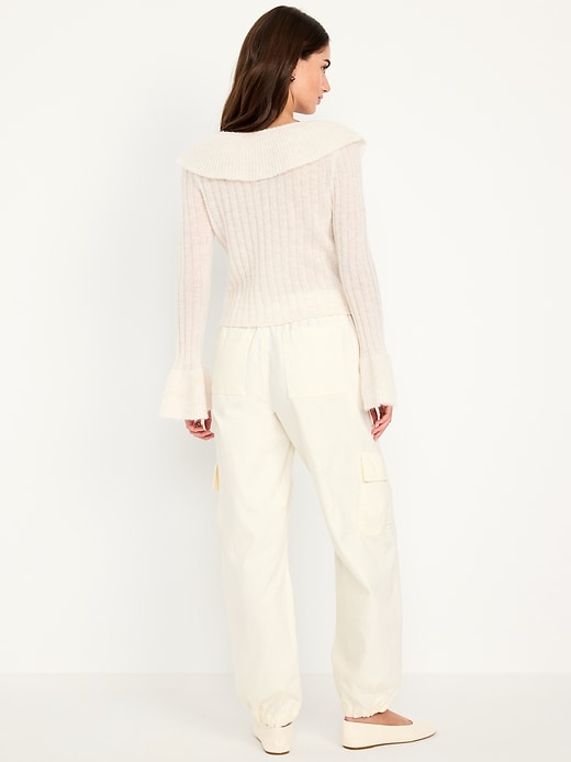 L'image numéro 3 présente Pantalon coupe baril à taille élastique