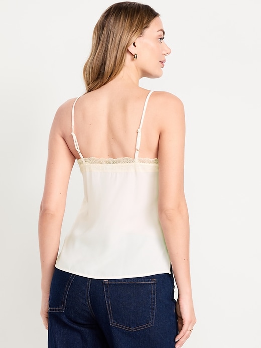 Image number 2 showing, Lace-Trim Satin Cami Top