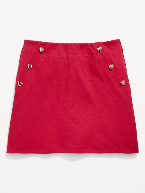 Jacquard-Knit Sailor Skort for Girls - Red Plaid
