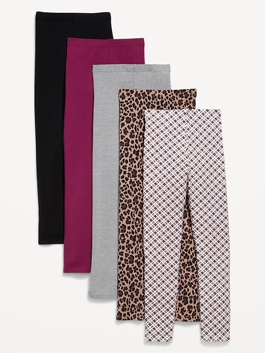 Image number 1 showing, Full-Length Leggings 5-Pack for Girls