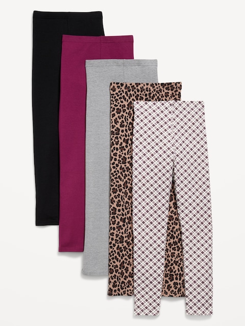 Legging pleine longueur pour fille (paquet de 5) - Léopard