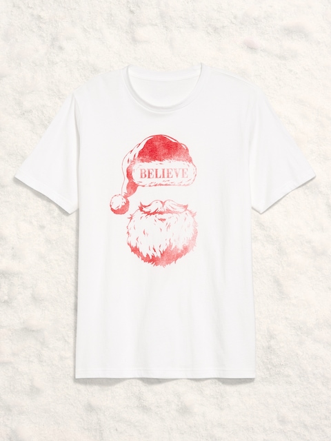 Holiday-Graphic T-Shirt - Believe (White)