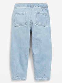 Image number 4 showing, Pull-On Baggy Bow Barrel-Leg Jeans for Toddler Girls