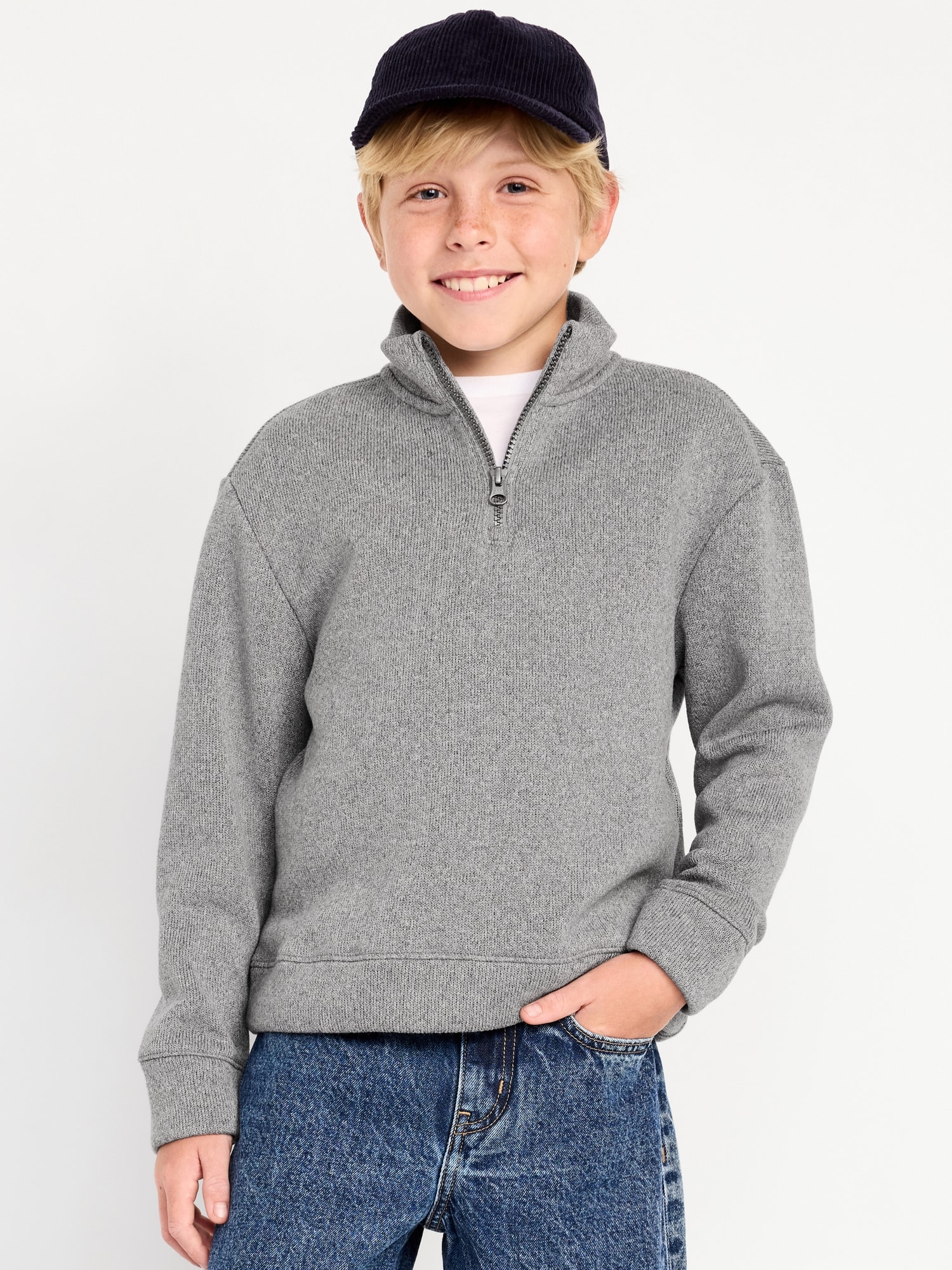 Sweater-Fleece Quarter-Zip for Boys