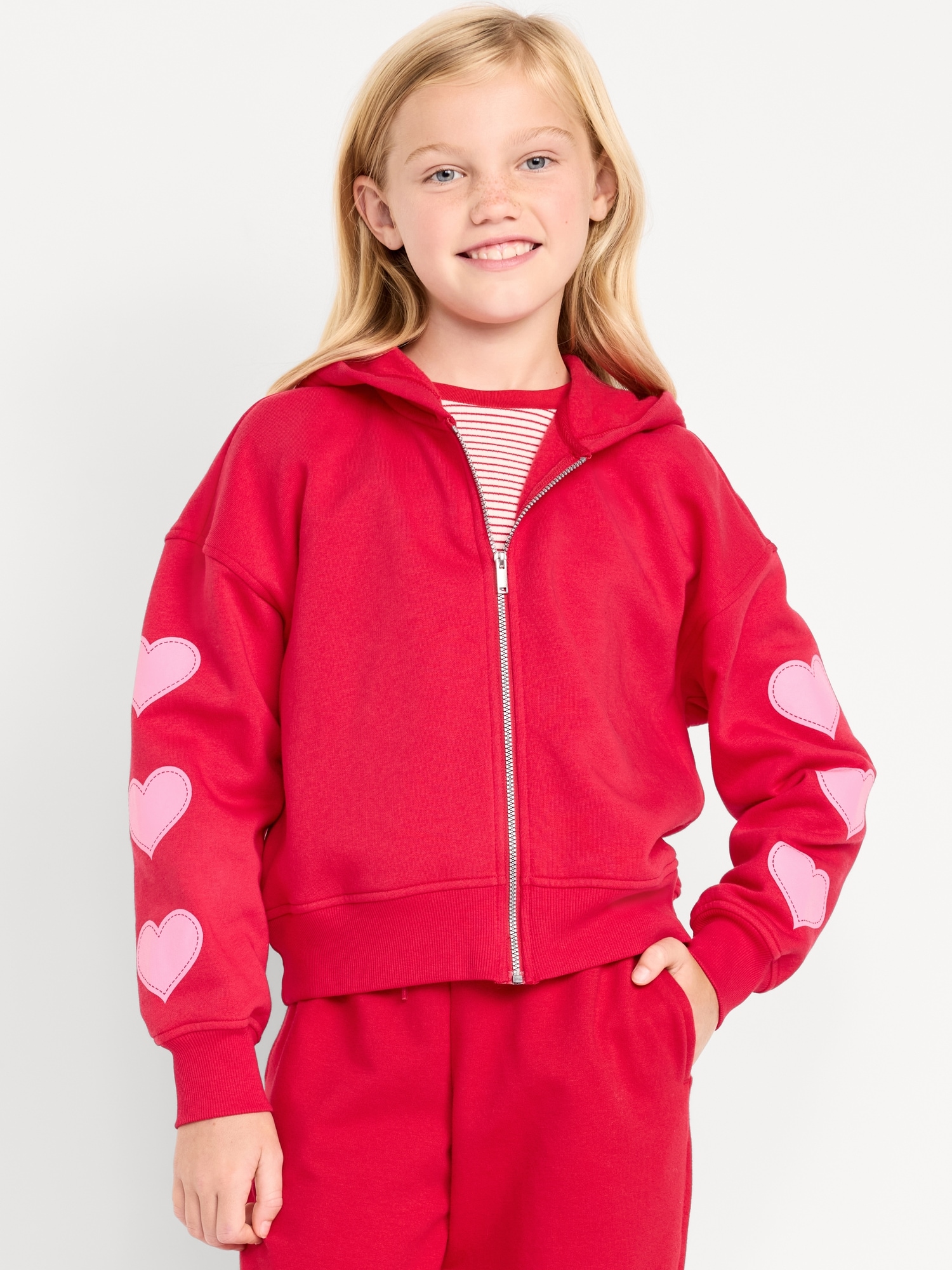 Favorite Fleece Printed Zip-Front Hoodie for Girls